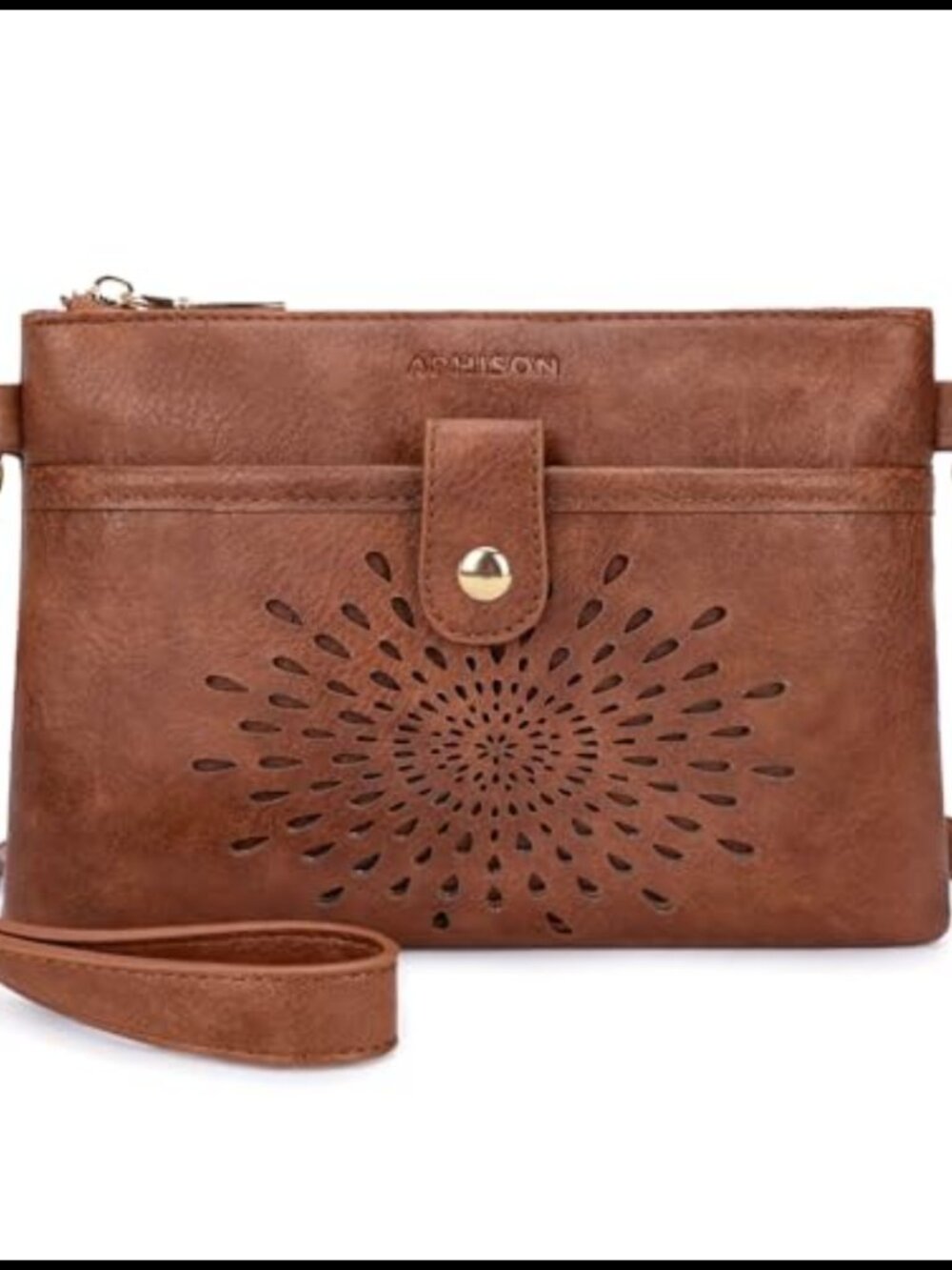 PU Leather Wristlet Wallet Clutch Crossbody Bag RFID Convertible